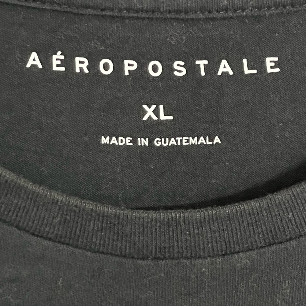 Aeropostale Shirt Adult Black Casual Flower Cotton Spell Out Logo Mens Size XL - Picture 8 of 10